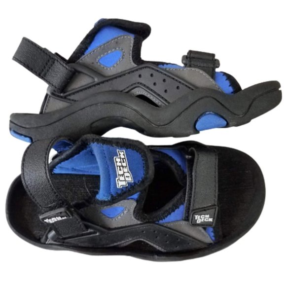 TECH DECK Black & Blue Breaker Velcro Sandals Boy's 12 1/2 - Picture 8 of 8